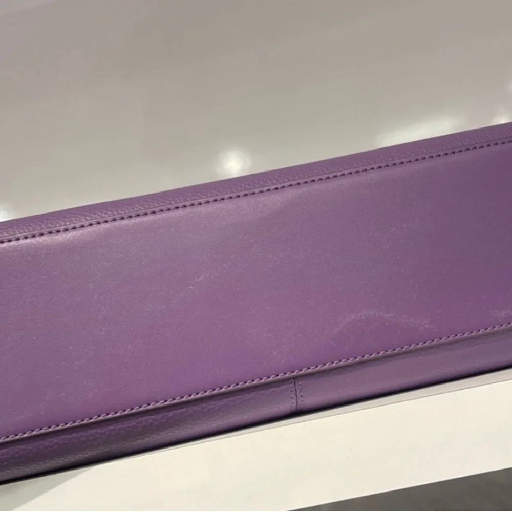 Michael Kors Purple Leather Satchel with Logo Strap - Picture 3 of 5